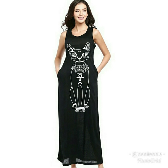 Dresses 5 New Restocked Hp Black Cat Maxi Dress Nwt Poshmark